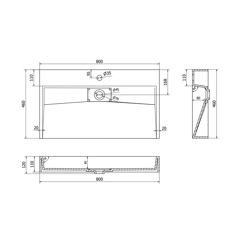 RM-VBI-019915_8 Умывальник подвесной VBI Este 800x460 1/О прямоугольный, чёрный