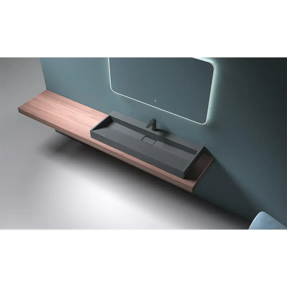 RM-VBI-019928_5 Умывальник подвесной VBI Este 1200х460 1/O прямоугольный, чёрный