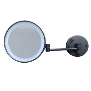 Зеркало косметическое Stellaforme Dodatki 380x200 с увеличением, с подсветкой, черный матовый (22.00730-B)