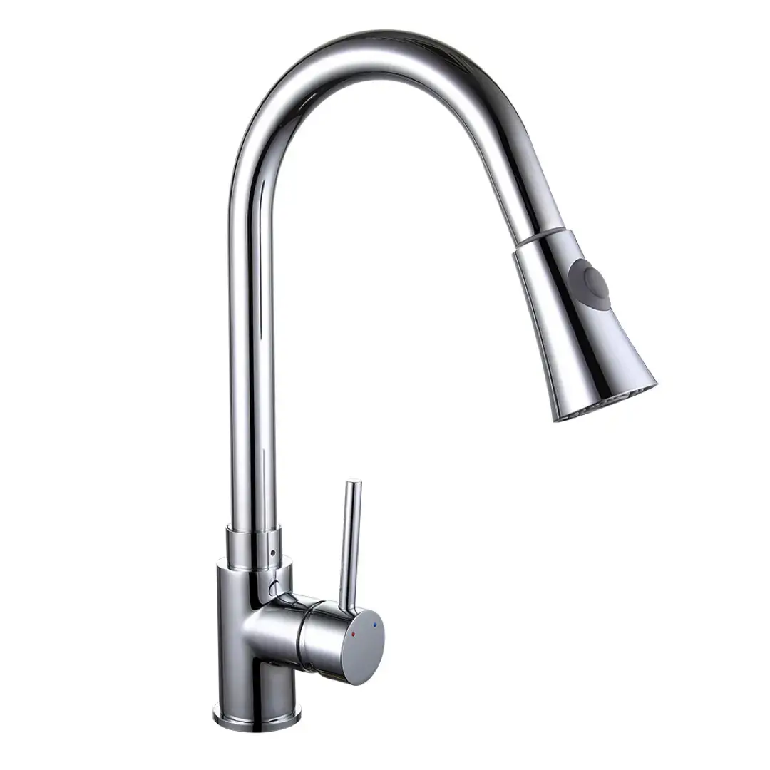 SQ-1033759_1 Смеситель для кухни Frap F6052 с выдвижным изливом, 2 режима, хром