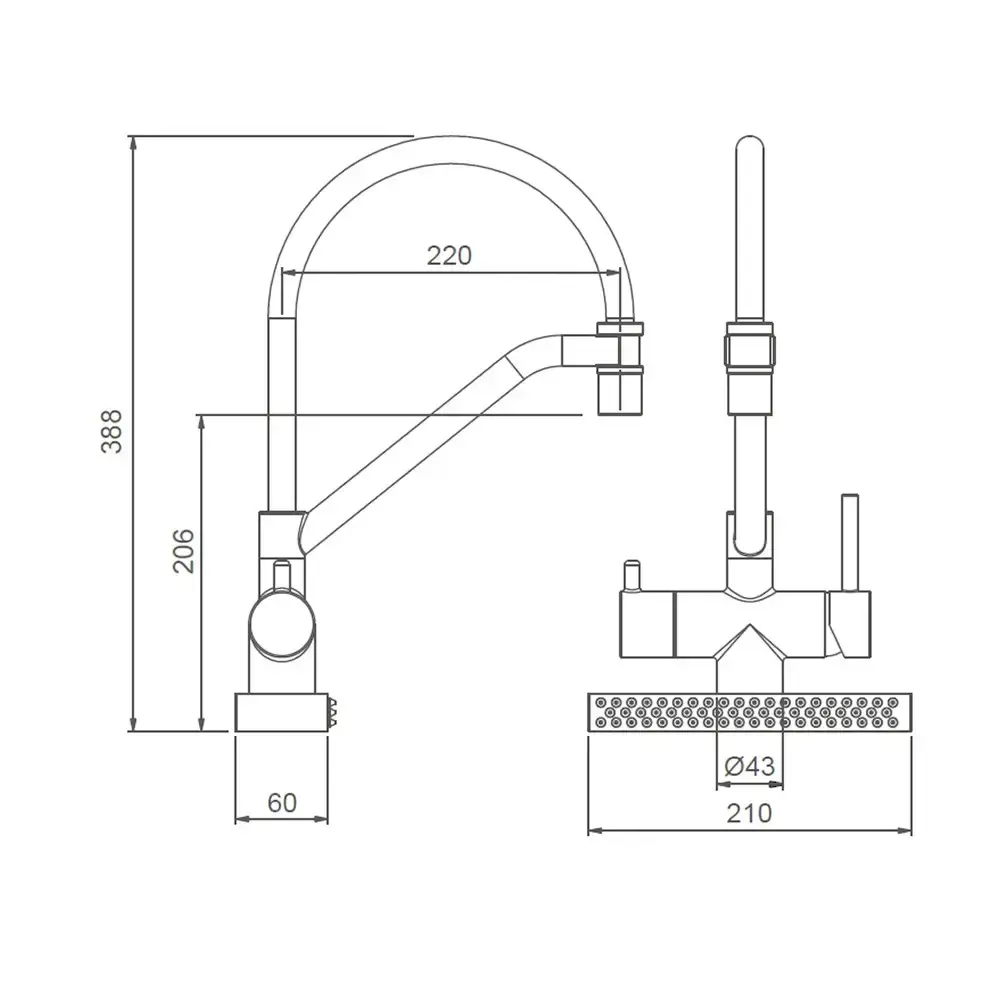 SQ-1047627_10 Смеситель для кухни GAPPO G4098-9, с водопадом, гибкий излив, оружейная сталь