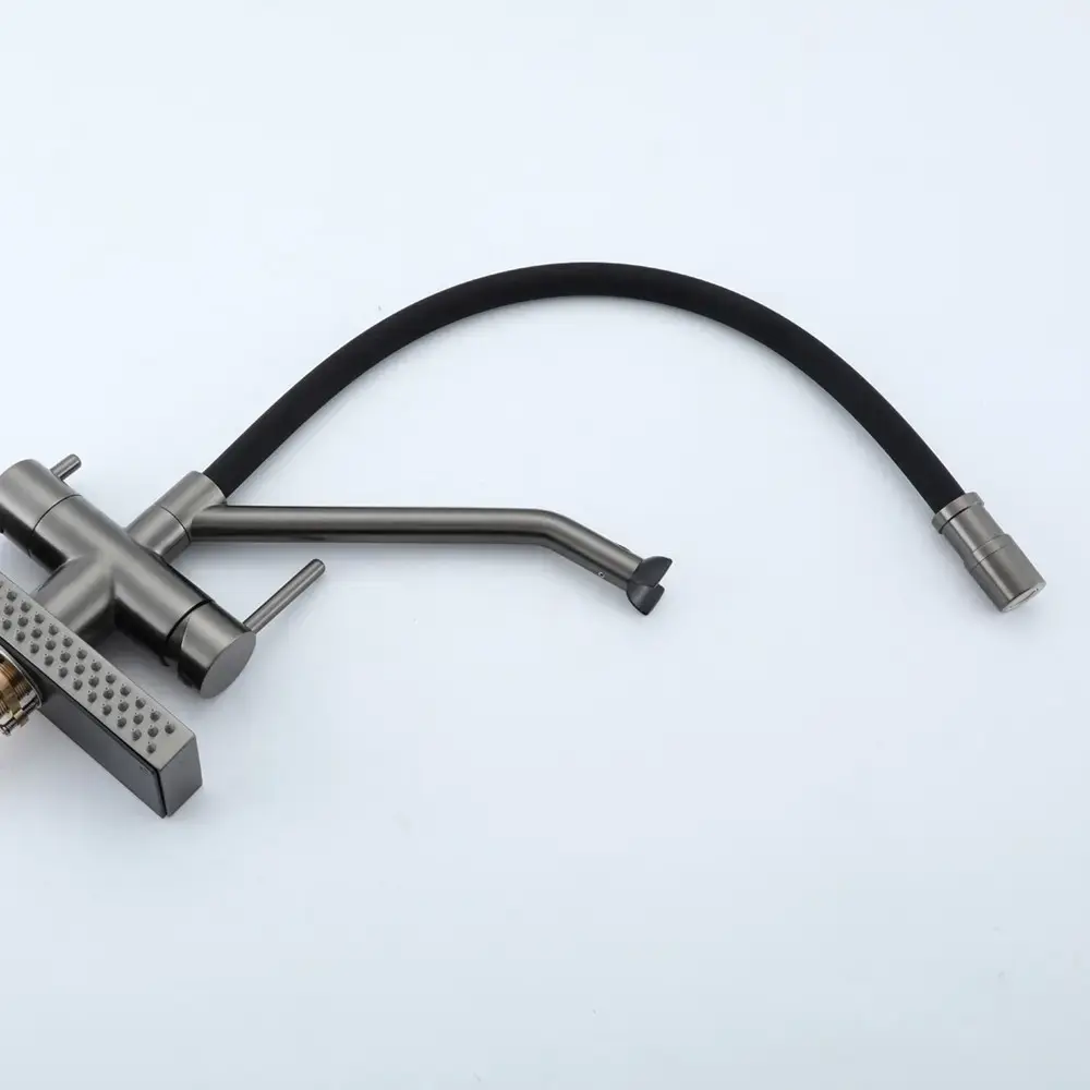 SQ-1047627_8 Смеситель для кухни GAPPO G4098-9, с водопадом, гибкий излив, оружейная сталь