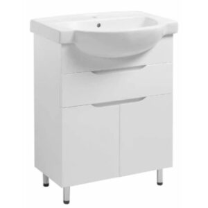 Тумба в ванную Sanwest Аляска Т-6 под умывальник Фрея 55, 870x550x320, напольная, белый