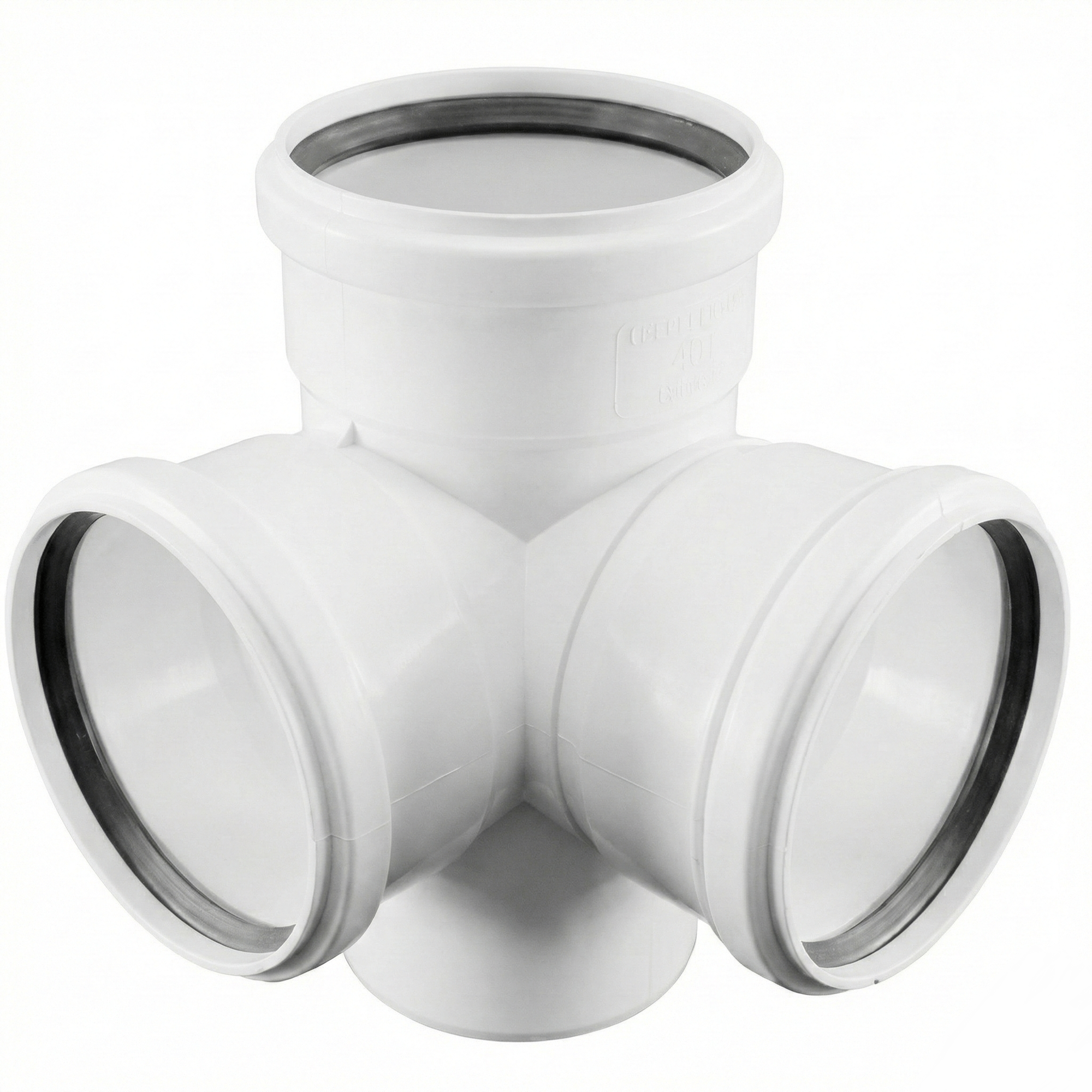 UIN-121564002_1 Крестовина внутренней канализации Rehau Raupiano Plus 110x110x110мм 87° (121564002)