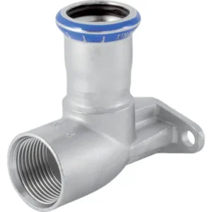 Пресс-колено Geberit Mapress d15x1/2 90° 6,5см с уступом, нержавеющая сталь (33423)