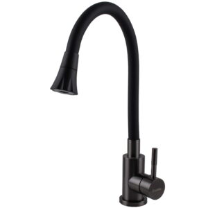 Смеситель для кухни EcoMIX Stella с гибким изливом, черный матовый (STE-203SA-GP-B01)