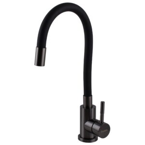 Смеситель для кухни EcoMIX Stella с гибким изливом, черный матовый (STE-203SB-GP)