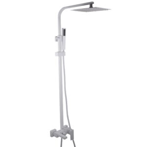 Душевая система TOPAZ Odiss c изливом, латунь, белая матовая (TO 18202-H66-WW)