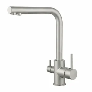 Смеситель для кухни VBI Gemini двухрычажный, никель (VBI-055001NI)