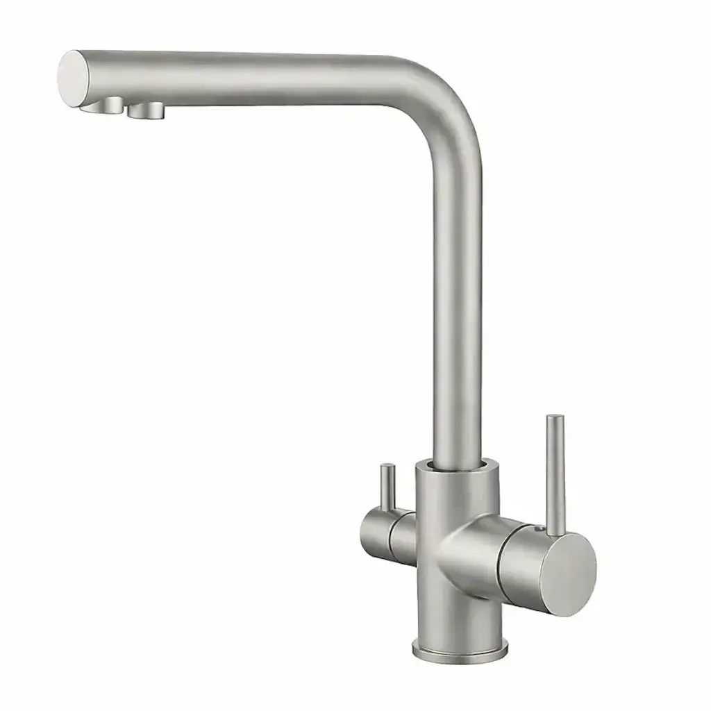 VBI-055001NI Смеситель для кухни VBI Gemini двухрычажный, никель (VBI-055001NI)