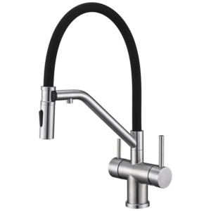 Смеситель для кухни Koer KI-72035-02 двухрычажный, сталь (KR5815)