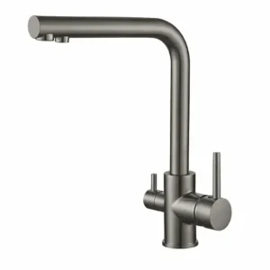 Смеситель для кухни VBI Gemini двухрычажный, графит (VBI-055001GR)