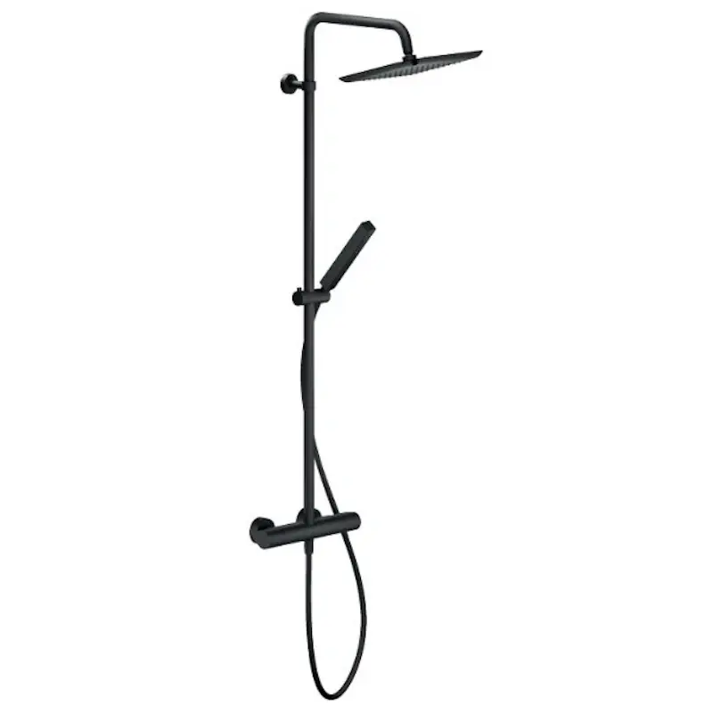 1869582-a47ff Душевая система Nobili Seven Velvet с термостатом, металл, черная матовая (SE124030/30BM)