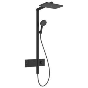 Душевая система Hansgrohe Raindance Alive Q 340/210 2jet EcoSmart ShowerSelect Comfort с термостатом, металл, черный матовый (24591670)