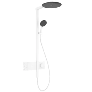 Душевая система Hansgrohe Raindance Alive S 300 2jet EcoSmart c ShowerSelect Comfort с термостатом, металл, белая матовая (24596700)