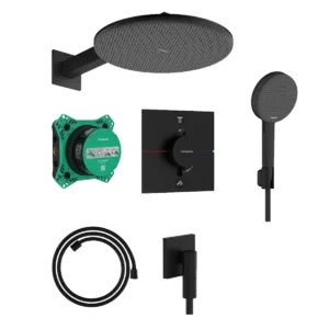 Душевая система Hansgrohe Raindance Alive S 300 1jet 6 в 1 с термостатом, металл, черный матовый (24630670)