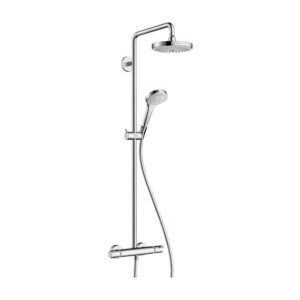 Душевая система Hansgrohe Croma Select S 180 2jet Showerpipe EcoSmart с термостатом, металл, хром/белый (27254400)