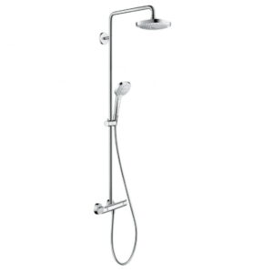 Душевая система Hansgrohe Croma Select E 180 2jet Showerpipe EcoSmart с термостатом, металл, хром/белый (27257400)
