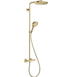 Душевая система Hansgrohe Raindance S 240 Showerpipe PowderRain 1jet с термостатом, металл, золотой (27633990)
