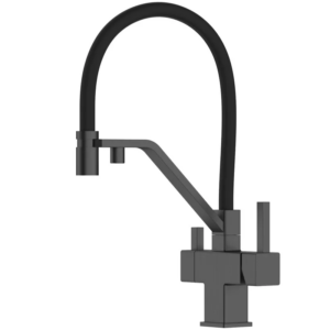 Смеситель для кухни Koer KB-72036-07 двухрычажный, графит (KR5812)