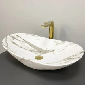 Умывальник накладной VBI Turin 605x360 овальный, с узором (VBI-011511)