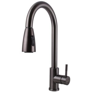 Смеситель для кухни EcoMIX Stella с выдвижным изливом, графит (STE-2031-GP)