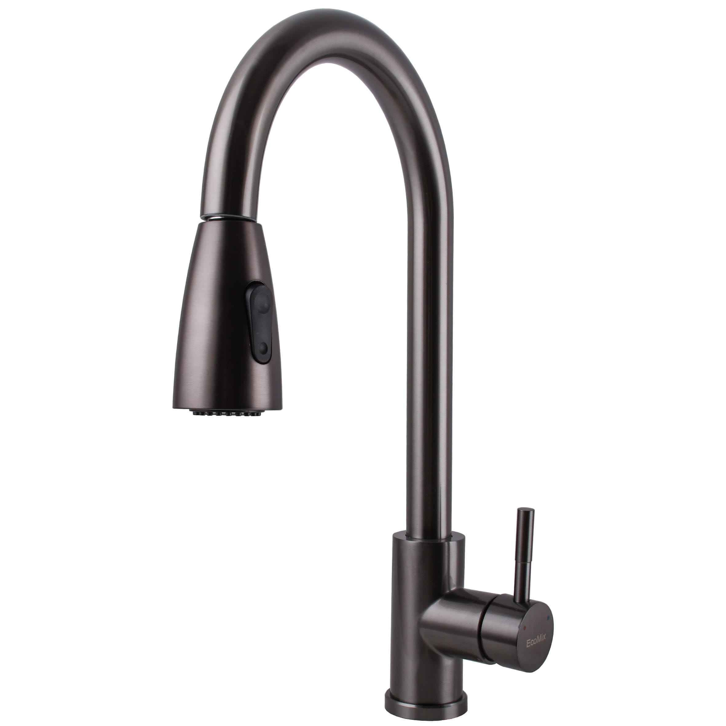 000031573 Смеситель для кухни EcoMIX Stella с выдвижным изливом, графит (STE-2031-GP)