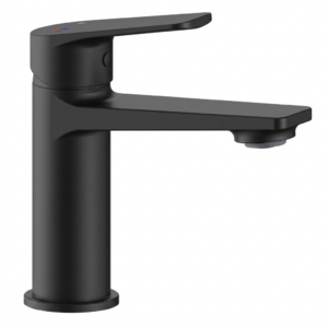 Смеситель для умывальника KFA Armatura Luna New однорычажный, черный матовый + донный клапан (4332-815-81)