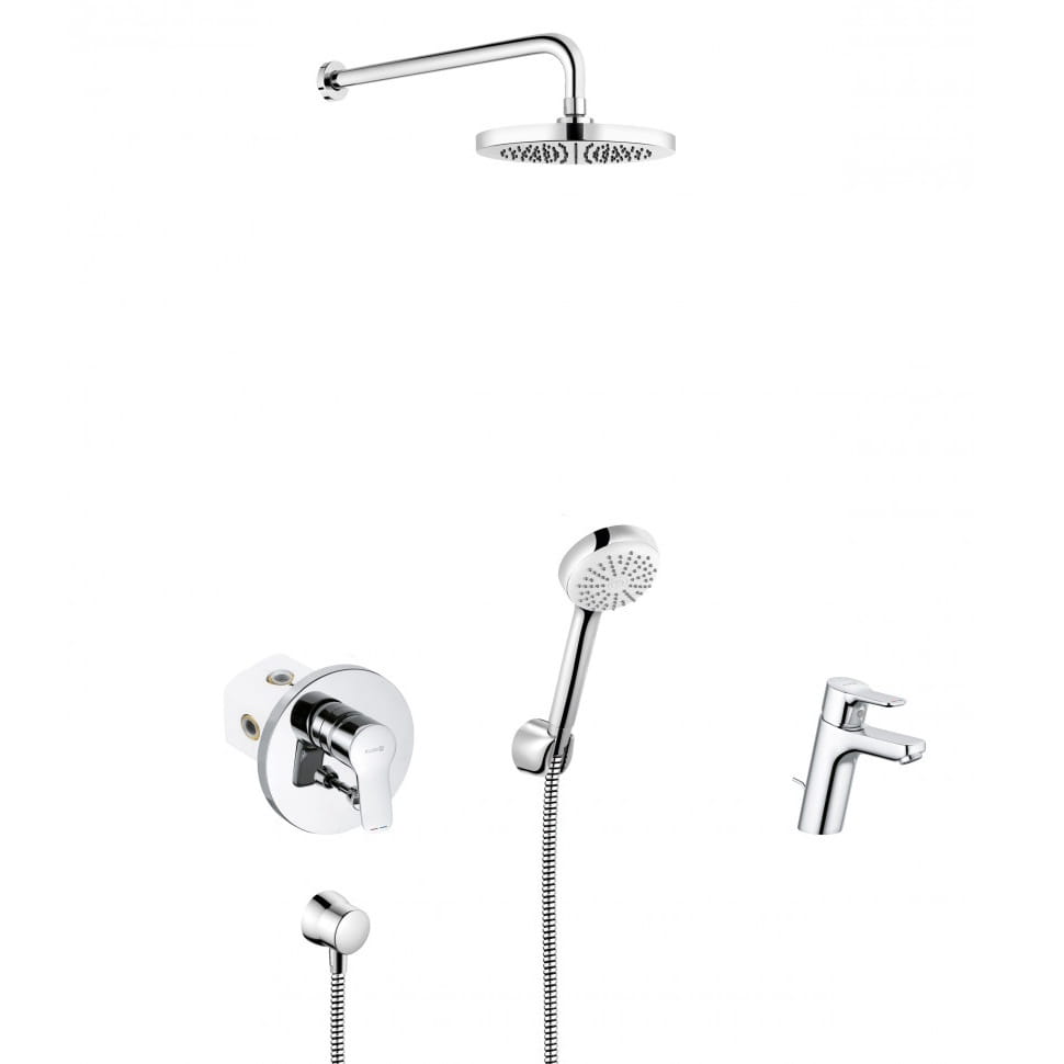 4428.970 Душевая система Kludi Pure&Easy 7 в 1 без излива, металл, хром (376300565)