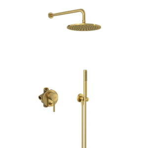 Душевая система Kludi Bozz 7 в 1 без излива, металл, золотой (38736N076)