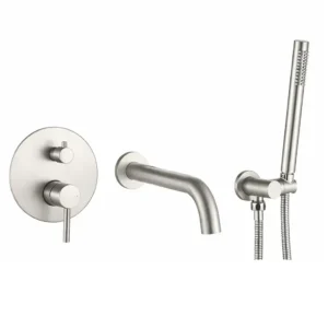 Смеситель для ванны VBI Milano скрытого монтажа, никель (VBI-050107NI)