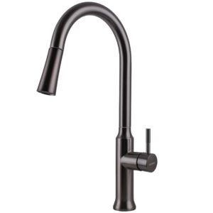 Смеситель для кухни Globus Lux Alpen SBT1-2033-S-GP с выдвижным изливом, графит