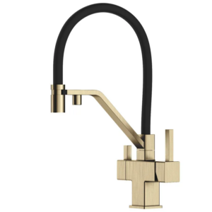 Смеситель для кухни Koer KB-72036-12 двухрычажный, золото (KR5814)