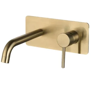 Смеситель для умывальника VBI Milano Long 2 однорычажный, золото матовый (VBI-050112BG)