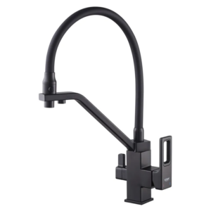 Смеситель для кухни Koer KB-72009-05 двухрычажный, черный (KR5007)