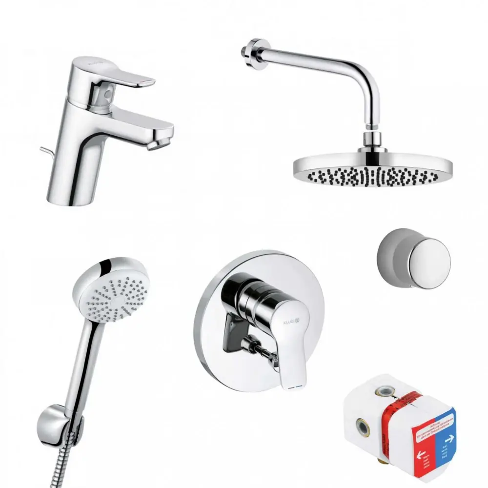 aa814-376300565 Душевая система Kludi Pure&Easy 7 в 1 без излива, металл, хром (376300565)