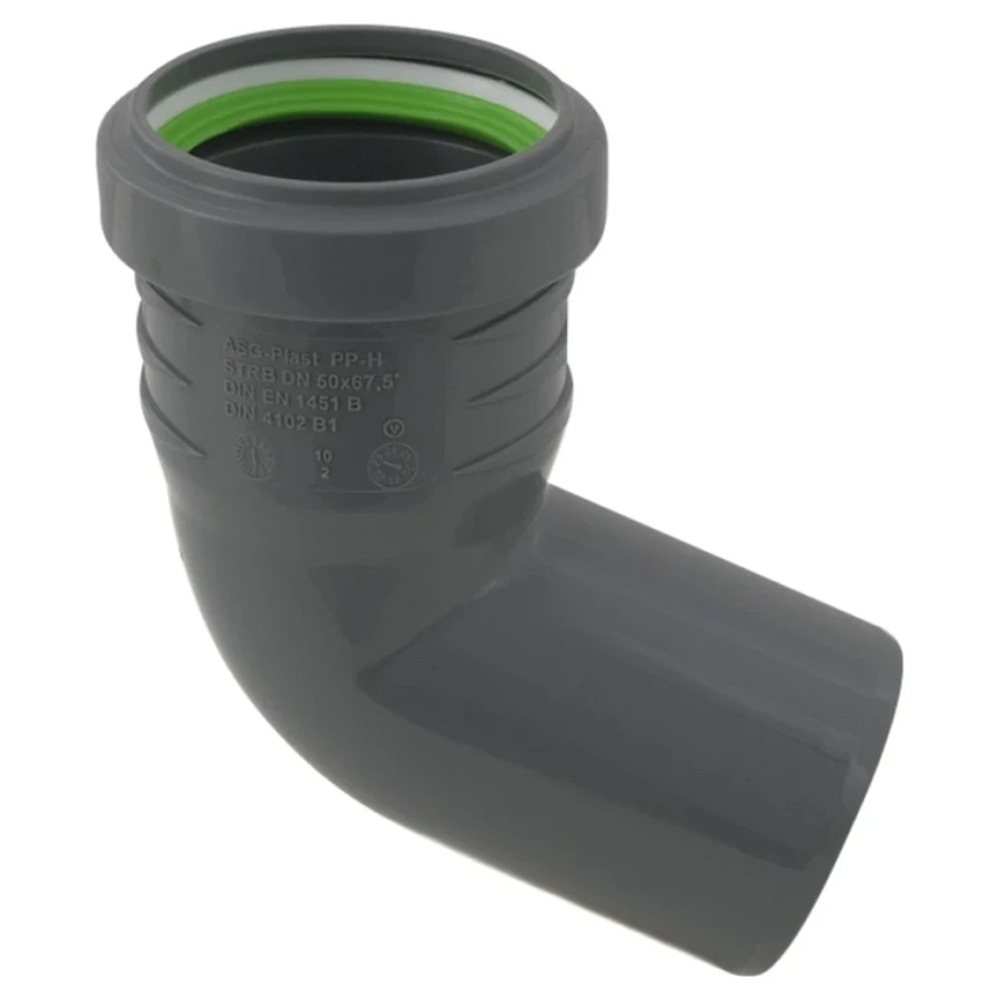 AKD45283_1 Колено внутренней канализации ASG Nano HTR 40 мм 67,5° (6540608)