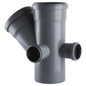 Крестовина внутренней канализации VSplast 110x50мм 45°/90° двухплоскостная, с отводом (правое + заднее)