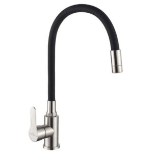 Смеситель для кухни Invena Ksanti Inox однорычажный, черный/хром