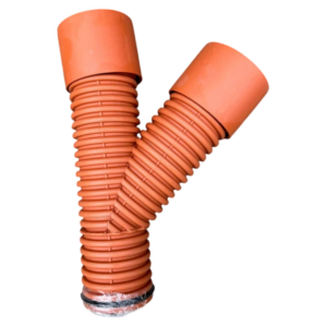 Тройник наружной канализации Инсталпласт 160 мм 45° гофрированный