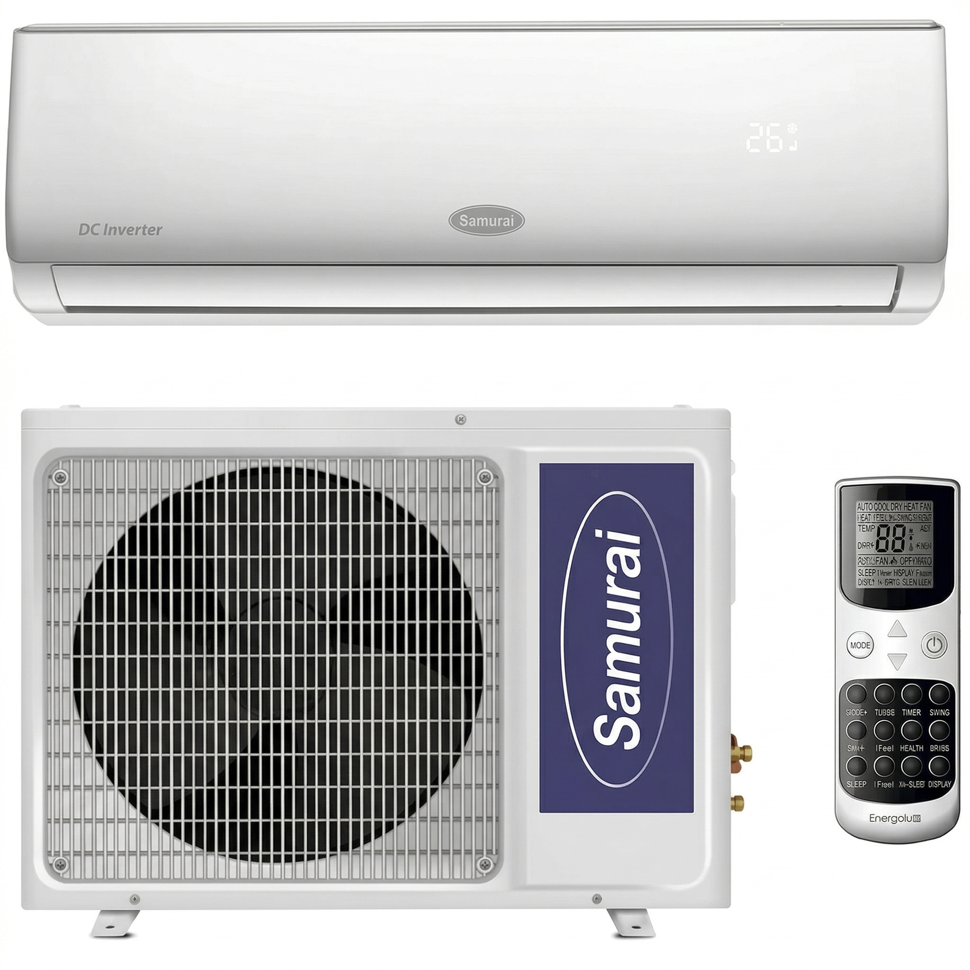 CFT-1134823_1 Кондиционер Samurai Elite SMA-09HRDN8T 25м2 (-15°С) R32 инверторный, серый + пульт ДУ (Wi-Fi Ready)