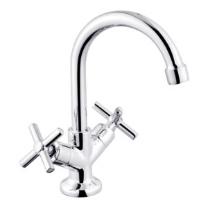 Смеситель для умывальника Kroner KRM Aller - C010 двухвентильный, хром