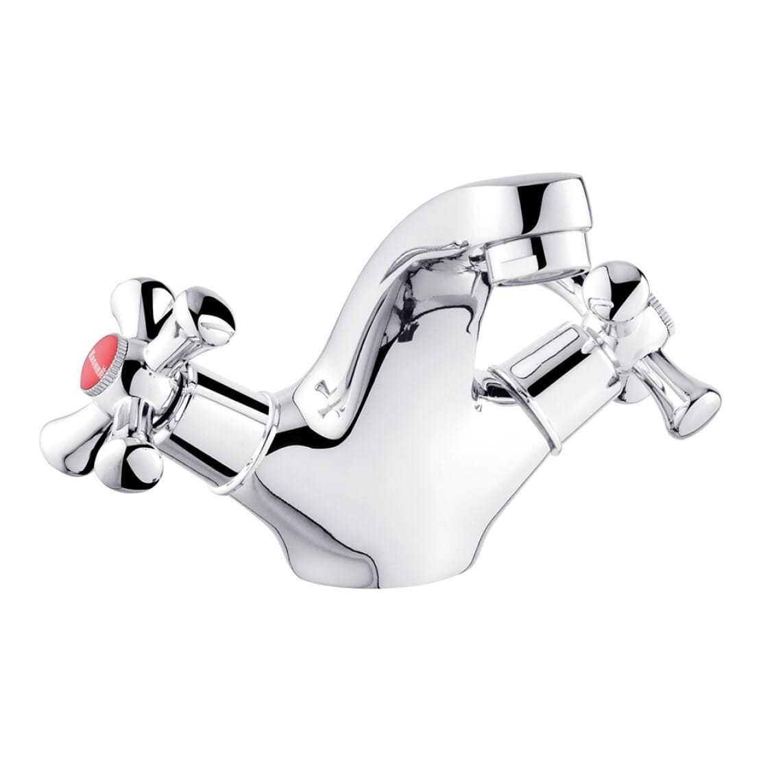 CV018074_1 Смеситель для умывальника Kroner KRM Rhein - C010 двухвентильный, хром