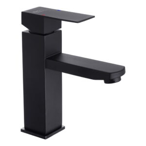 Смеситель для умывальника Kroner KRP Edelstahl Kubus - SCH010 однорычажный, черный матовый