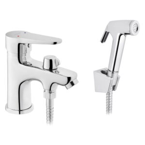 Смеситель для умывальника Kroner KRM Elbe - C015 с гигиеническим душем, хром