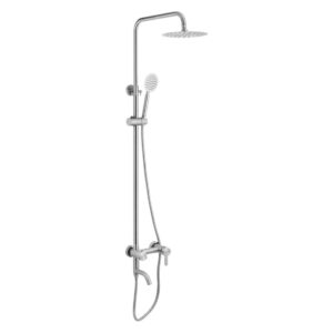 Душевая система Agua Elposo с изливом, нержавеющая сталь, хром брашированная (INOX064)