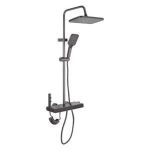 Душевая система Agua Acero-Avion с изливом, металл, графит матовая (5013AM)