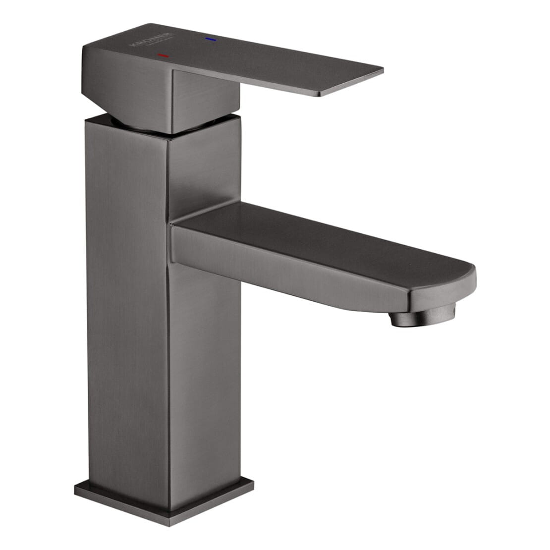 CV035909_1 Смеситель для умывальника Kroner KRP Edelstahl Kubus - PVD010 однорычажный, графит матовый