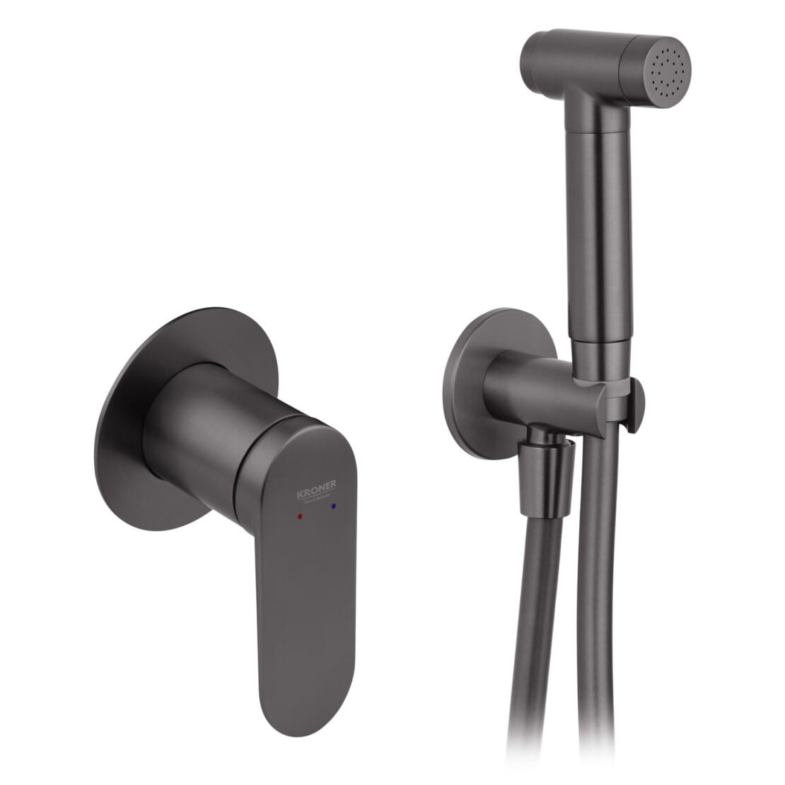CV035992_1 Гигиенический душ Kroner Element 211234-5301 скрытого монтажа, однорычажный, графит матовый (CV035992)
