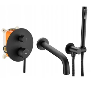 Смеситель для ванны Rea Lungo скрытого монтажа, черный матовый + box (REA-P6300)